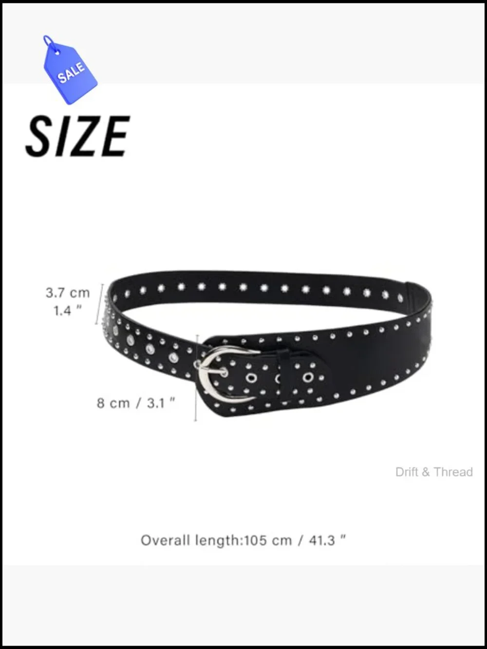 Vintage Punk Leather Waist Belt - Chunky Metal Buckle, Gothic Rocker Style,